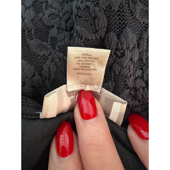 Ann Taylor LOFT Black Sheath Dress Scoop Neck Textured Stretch Above Knee M EUC - Picture 7 of 7